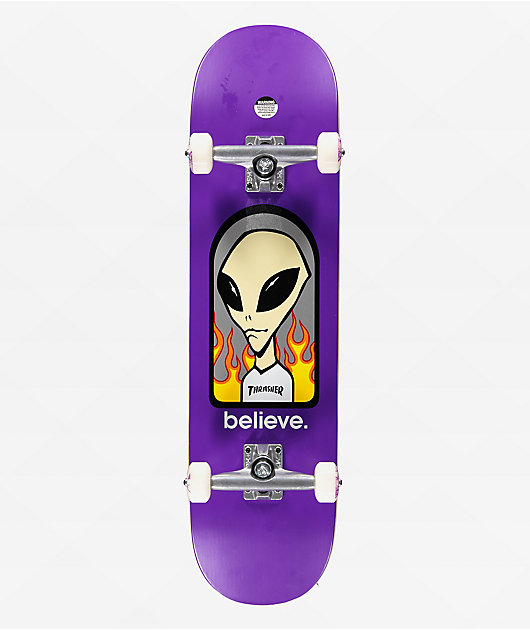 thrasher x alien workshop believe 8.25 skateboard complete 371120 front us